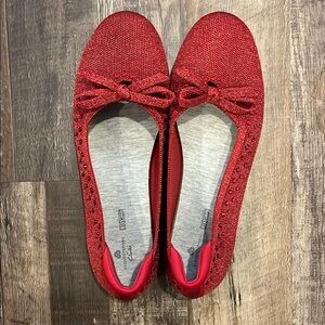 Clark’s Red Glitter Ballet Flats